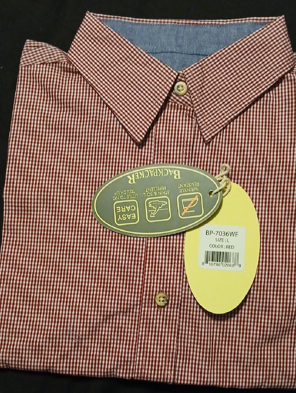 BACKPACKER Longsleeve Button Down Red Plaid Shirt Women Large New W/ Tags